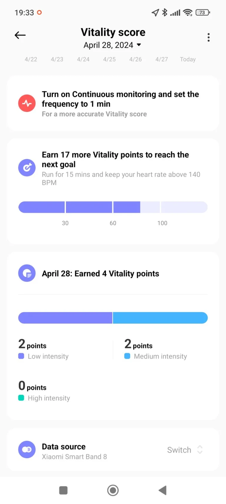 Xiaomi Smart Band 8 aktivitásmérő teszt 33