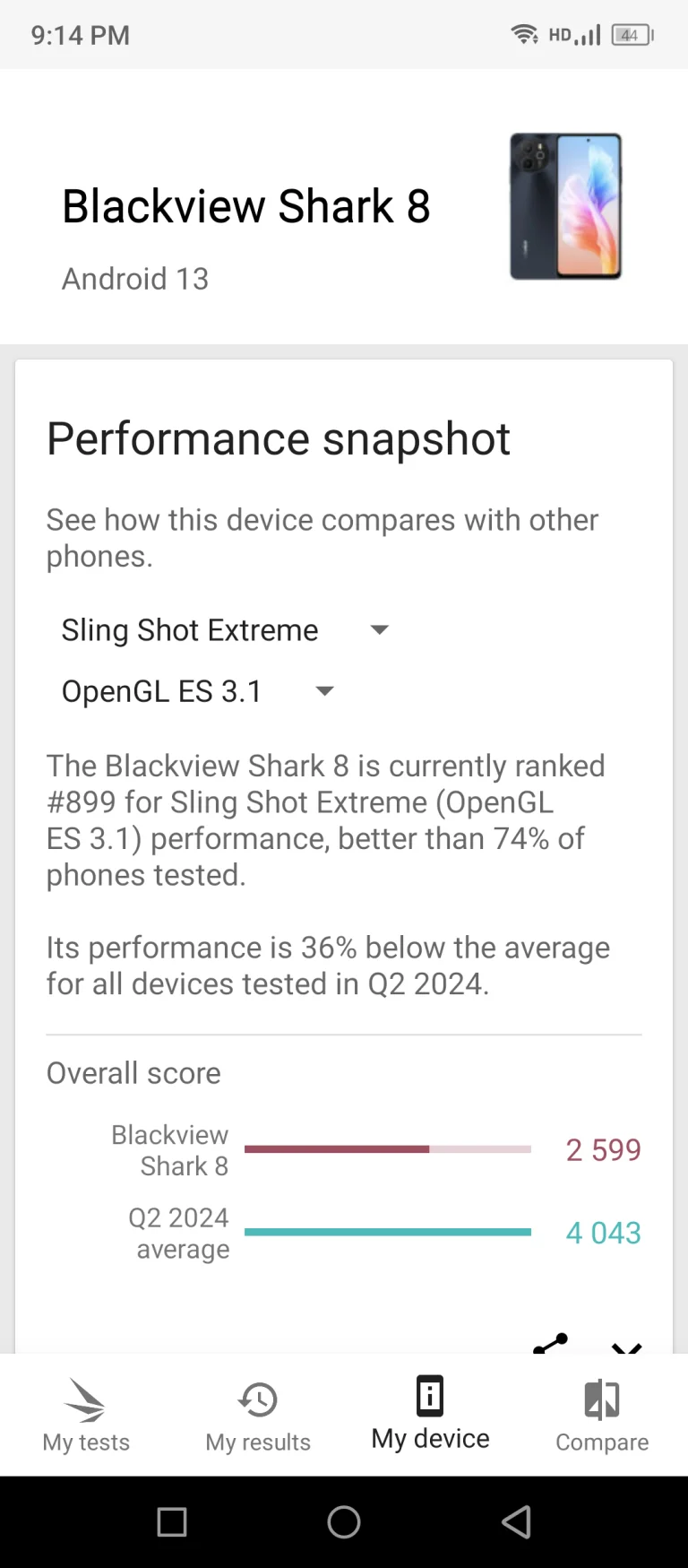 Test 8 du smartphone Blackview Shark 30