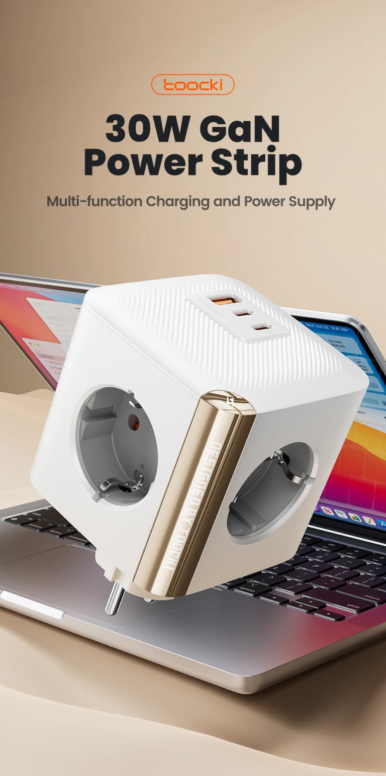 Fali USB-s töltő és hálózati elosztó egyben a Toockitól 2