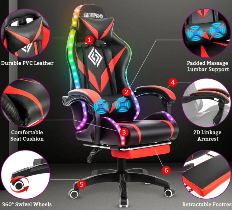 Masszázs, fények, zene, a Hoffree gamer szék mindet tudja 4