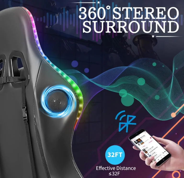 Masszázs, fények, zene, a Hoffree gamer szék mindet tudja 5