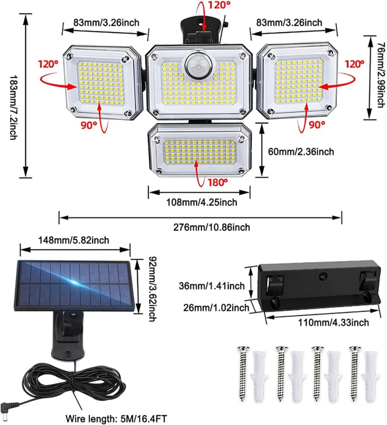 Megfizethető napelemes lámpa mozgásérzékelővel együtt 9