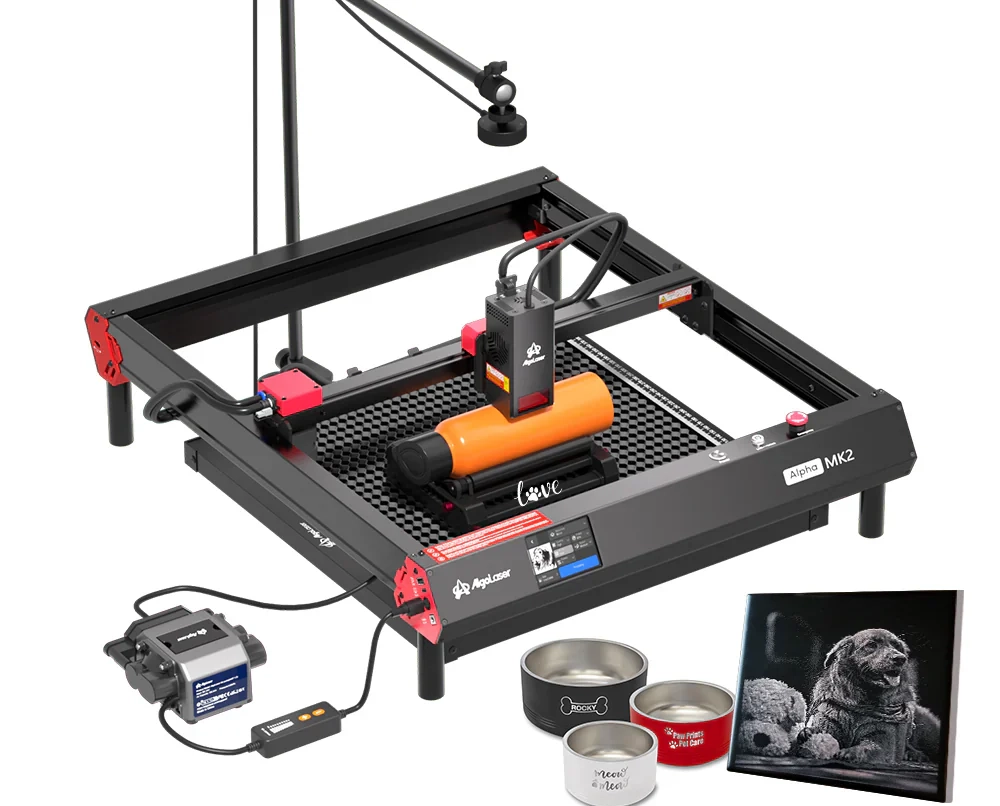 AlgoLaser lézergravírozó gép számos extra kiegészítővel 1