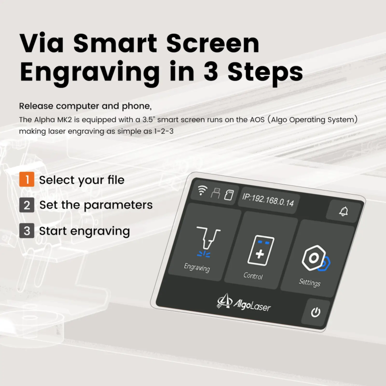 AlgoLaser lézergravírozó gép számos extra kiegészítővel 10