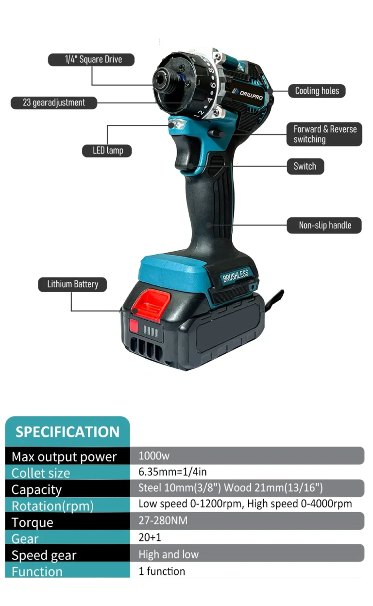 Drillpro elektromos csavarhúzó két aksival 14 600 Ft-ért 6