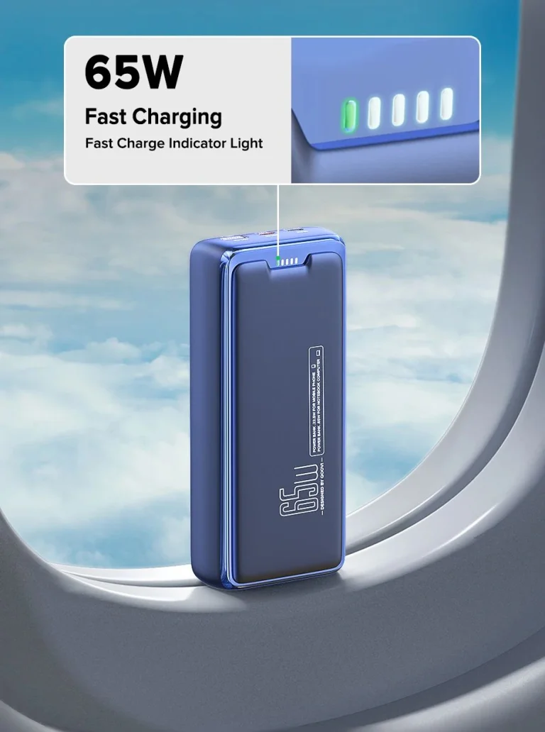QOOVI 30 000 mAh-s power bank 65 W teljesítménnyel 7