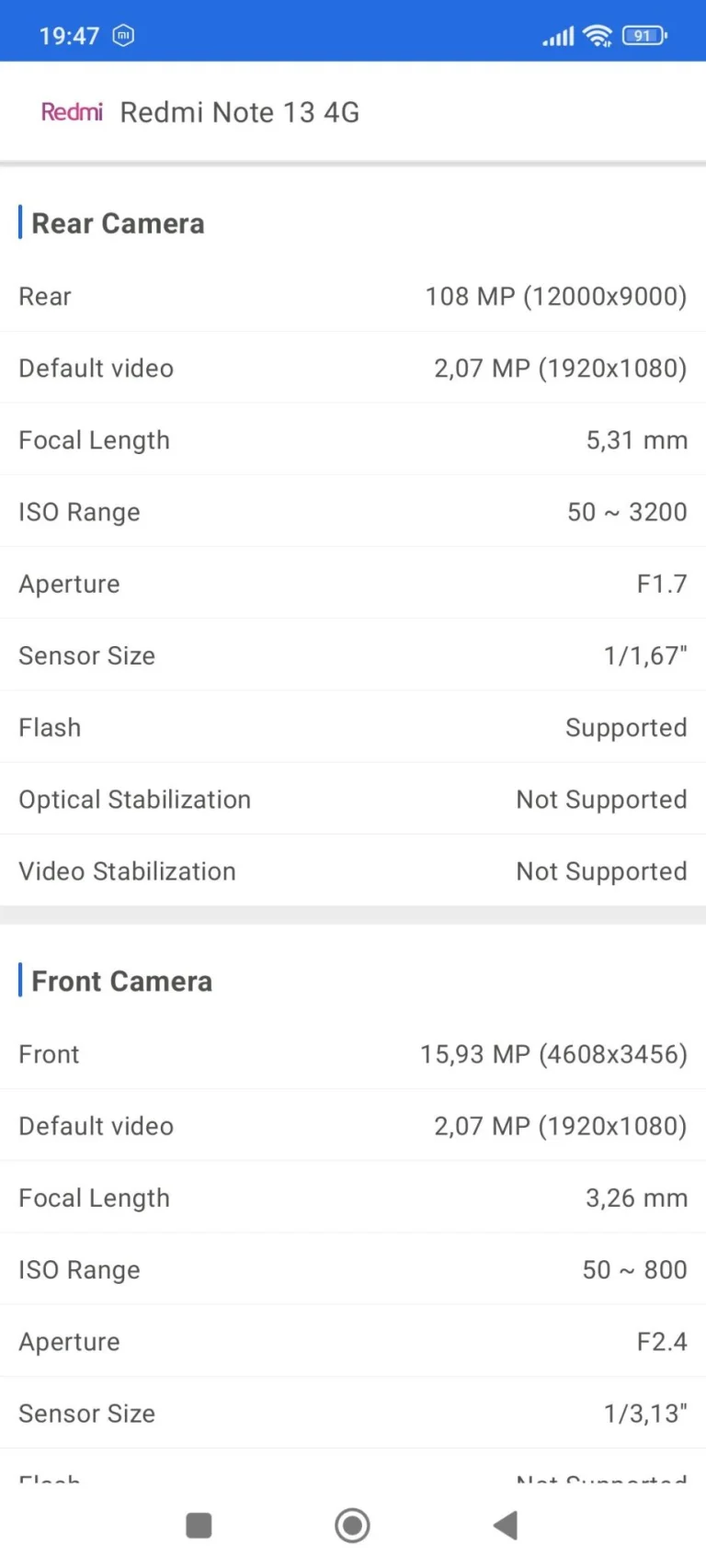Test 13 du smartphone Redmi Note 4 25G
