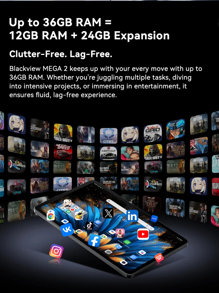 Blackview MEGA 2: 12 colos tablet Android 15-tel, féláron! 5