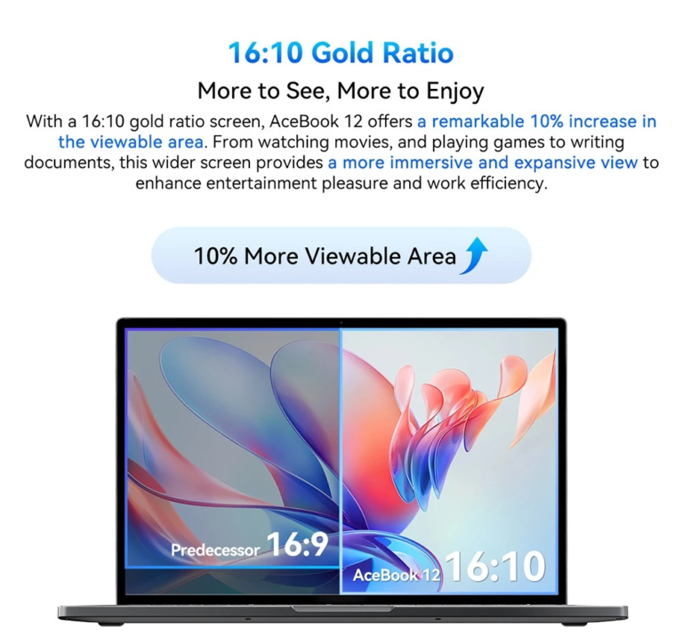 Blackview Acebook 12 laptop – Stílus, erő és könnyedség 20