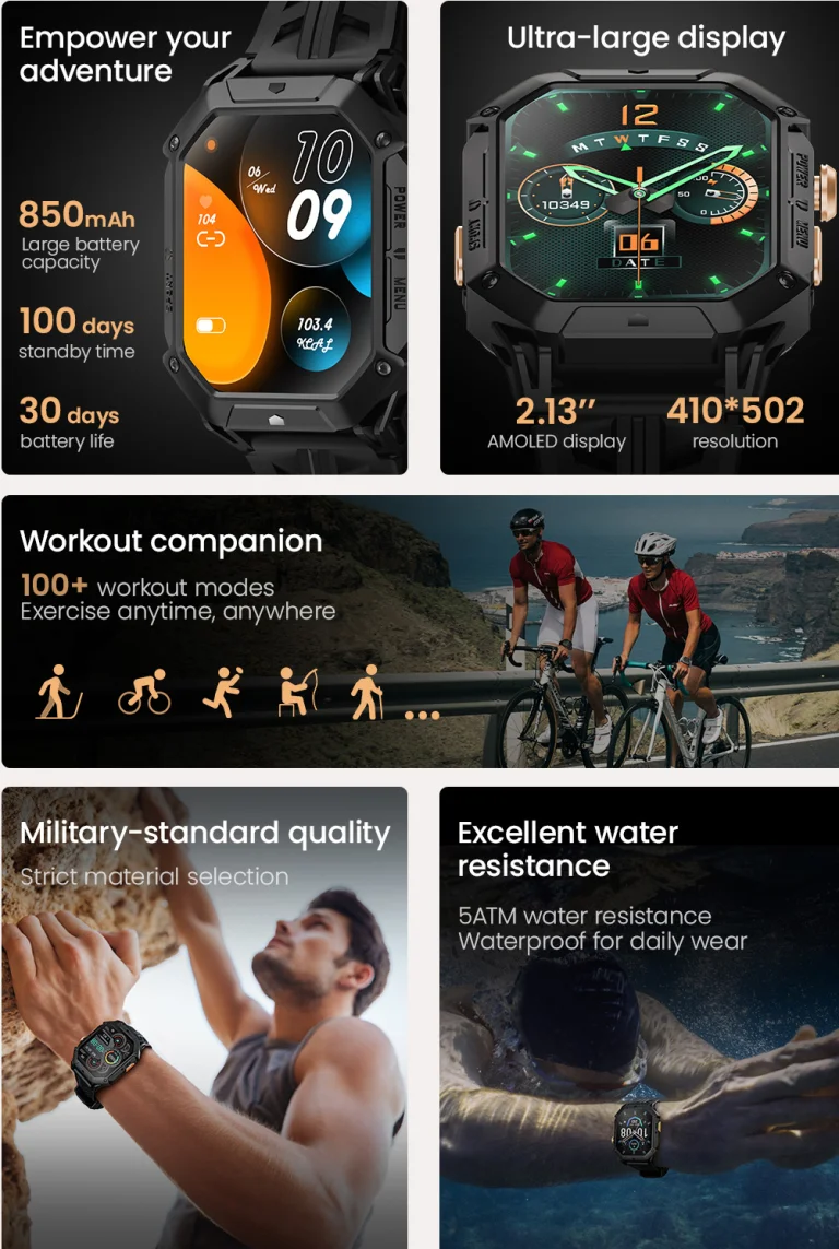 HAYLOU IRON N1 Smartwatch – Metallic Elegance with Durability 6