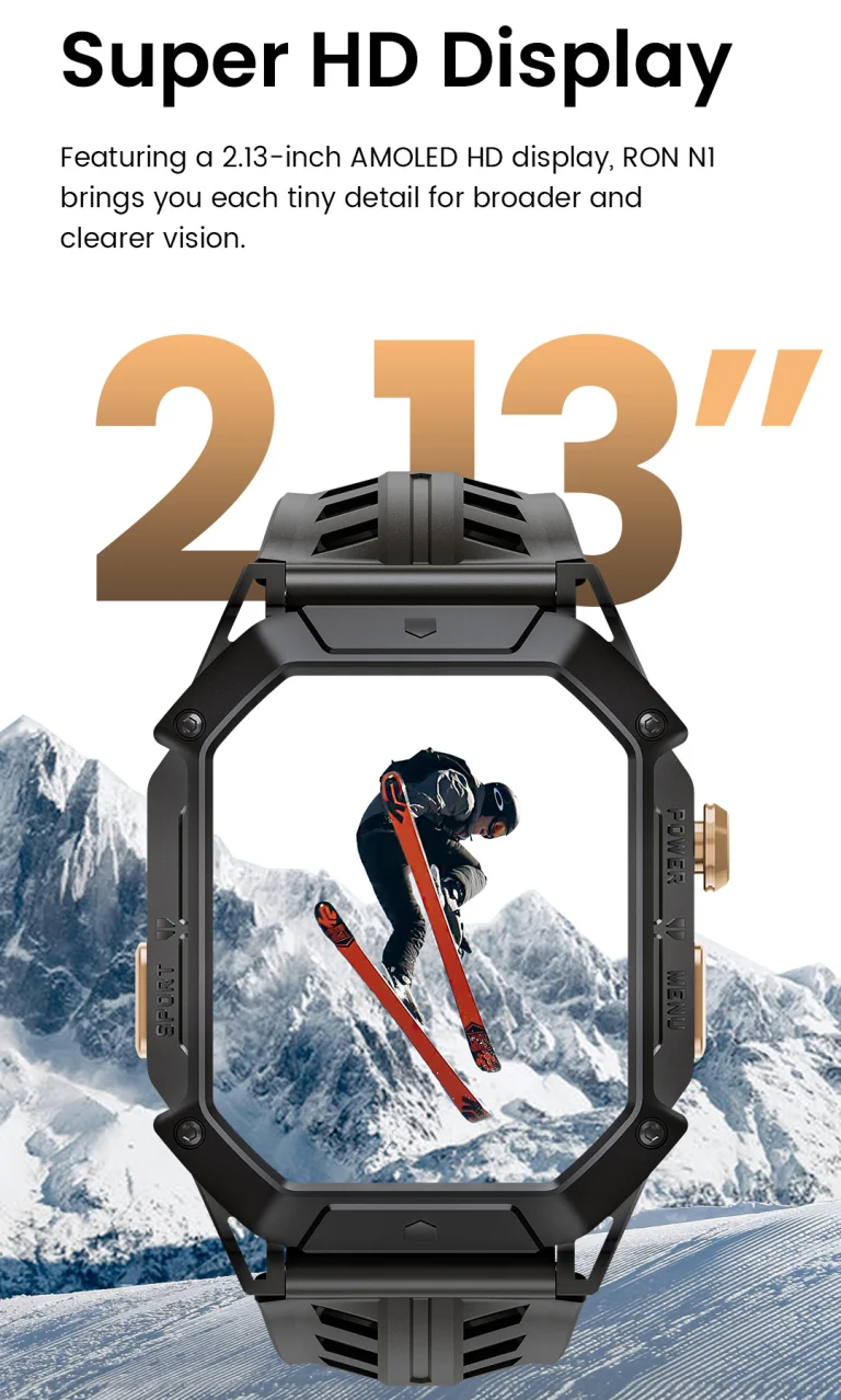 HAYLOU IRON N1 Smartwatch – Metallic Elegance with Durability 5