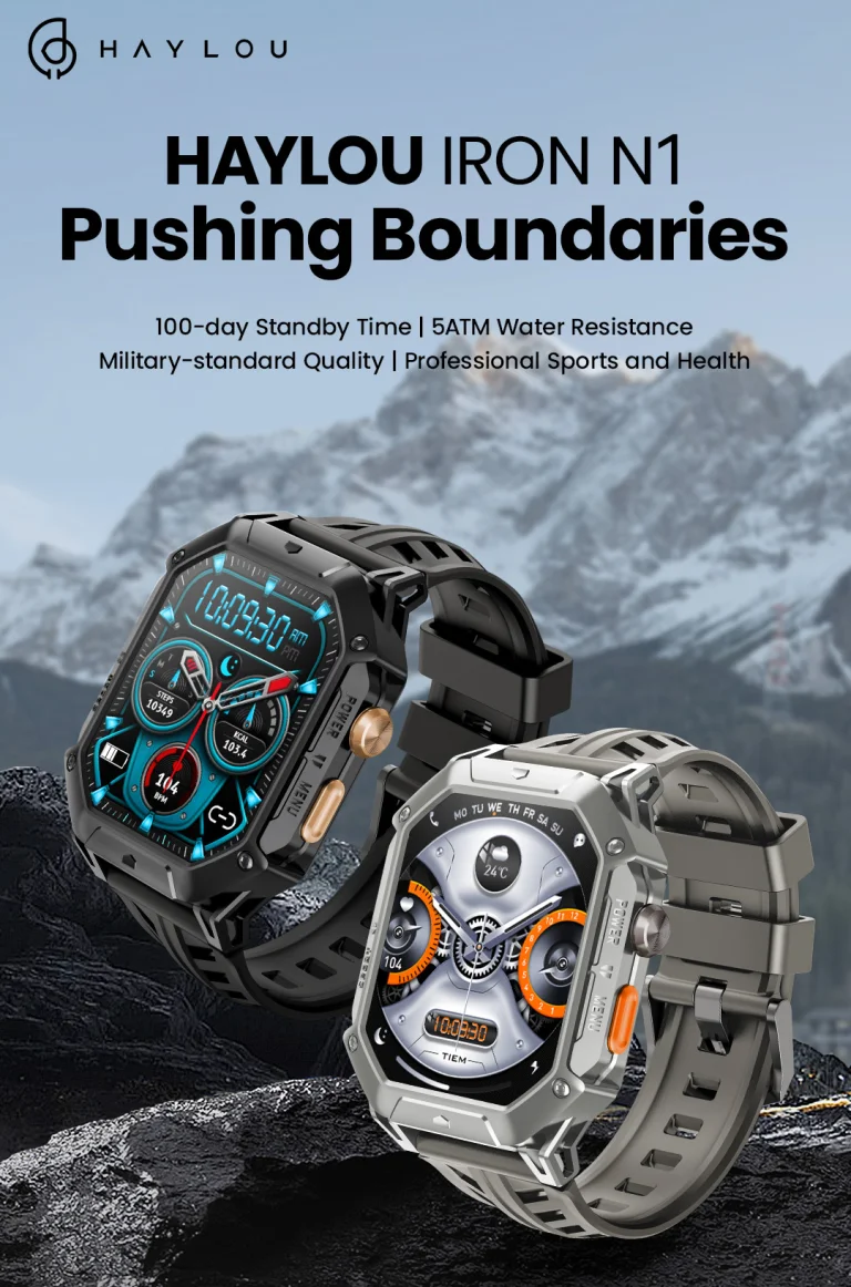 HAYLOU IRON N1 Smartwatch – Metallic Elegance with Durability 3