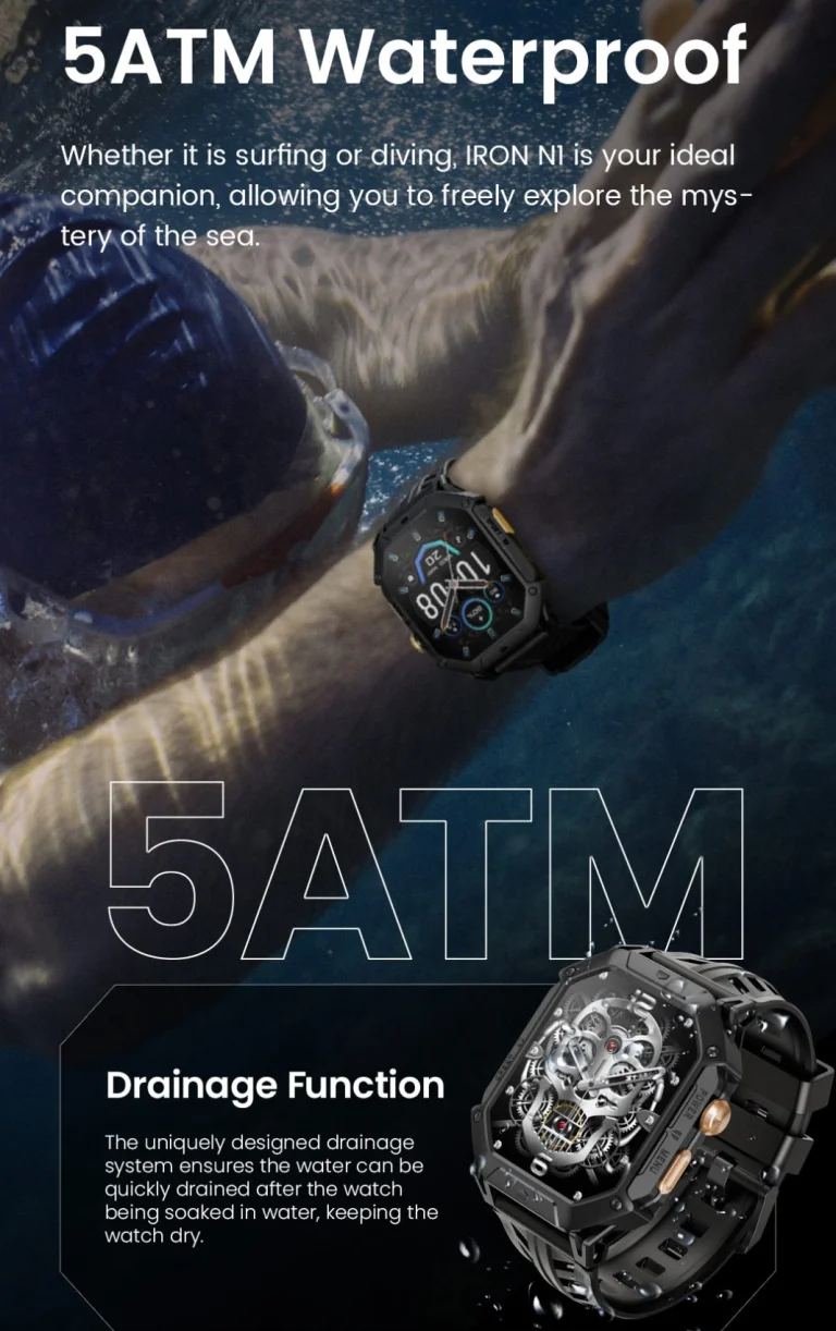 HAYLOU IRON N1 Smartwatch – Metallic Elegance with Durability 10