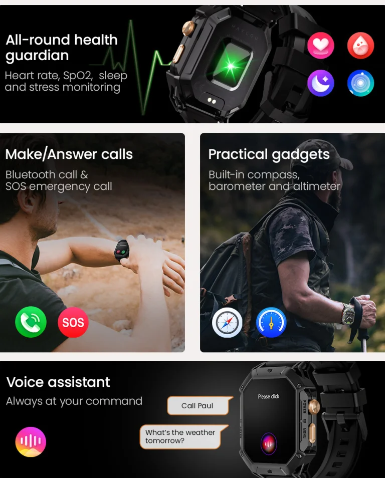 HAYLOU IRON N1 Smartwatch – Metallic Elegance with Durability 12