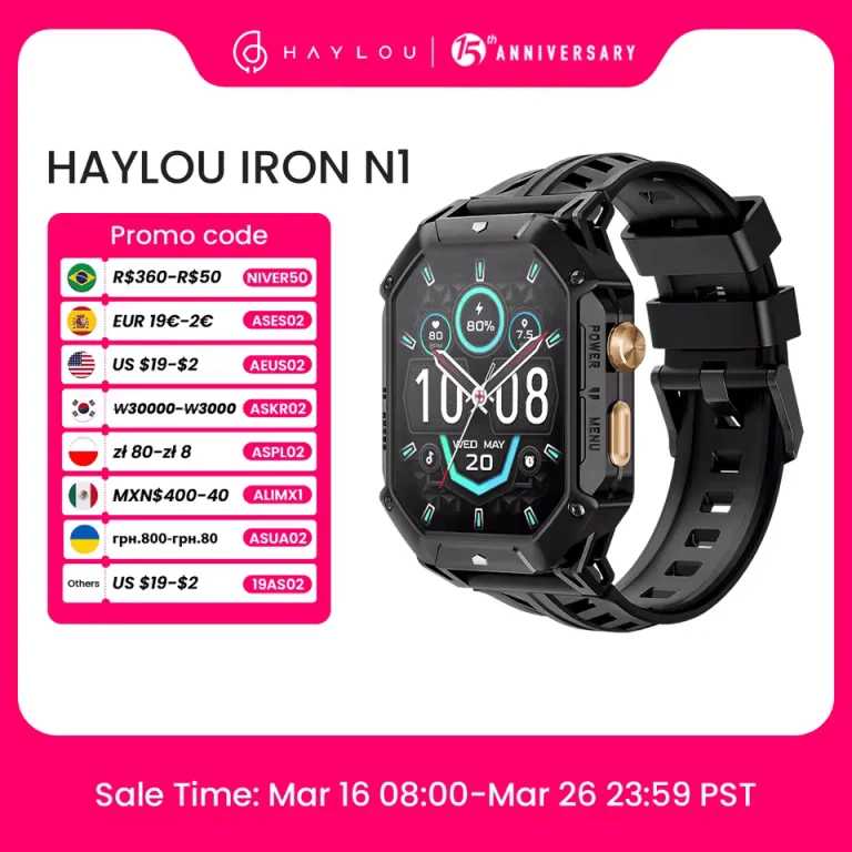 HAYLOU IRON N1 Smartwatch – Metallic Elegance with Durability 2