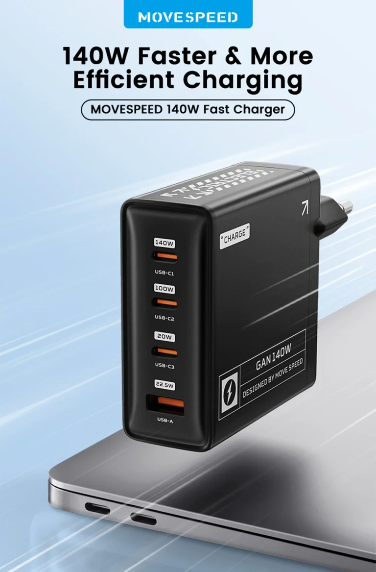 A MOVESPEED 140 W-os cucca a töltők között a protein shake 2