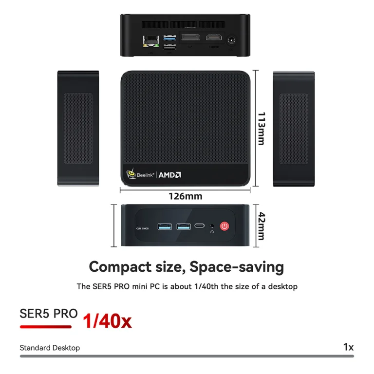 Kicsi a Beelink SER5 Pro mini PC, de Ryzen 7-es 10