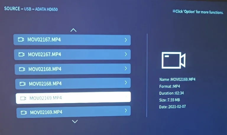Prueba 50 del proyector Ultimea Apollo P13