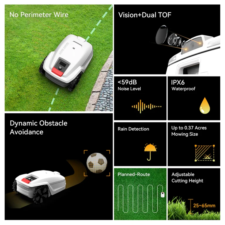 A Goat Bot Unicut H1 nem mekeg, de nyírja önállóan a füvet 9