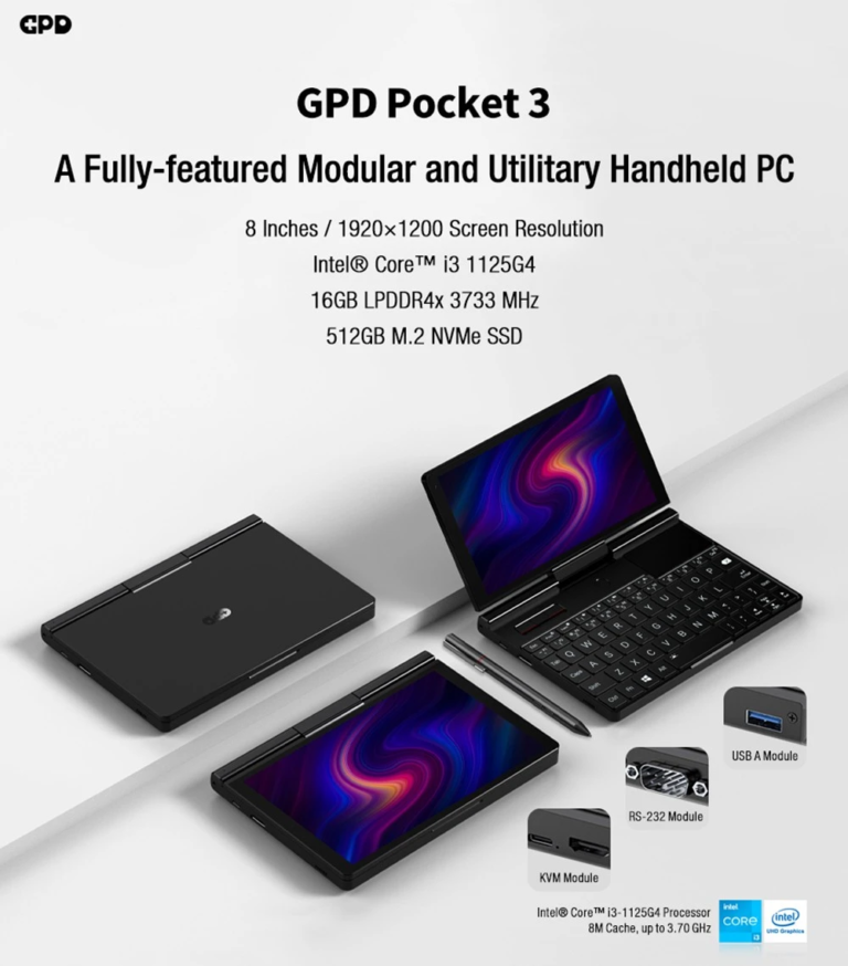 GPD Pocket 3 a professzionális zsebgép kiegészítőkkel 5