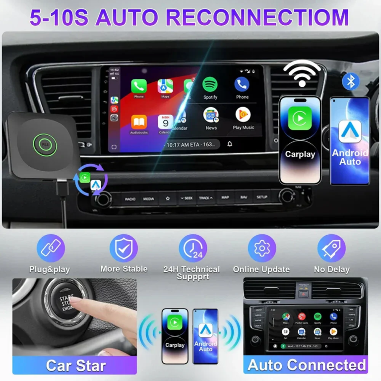 Filléres CA02 vezeték nélküli CarPlay/Android Auto adapter 5