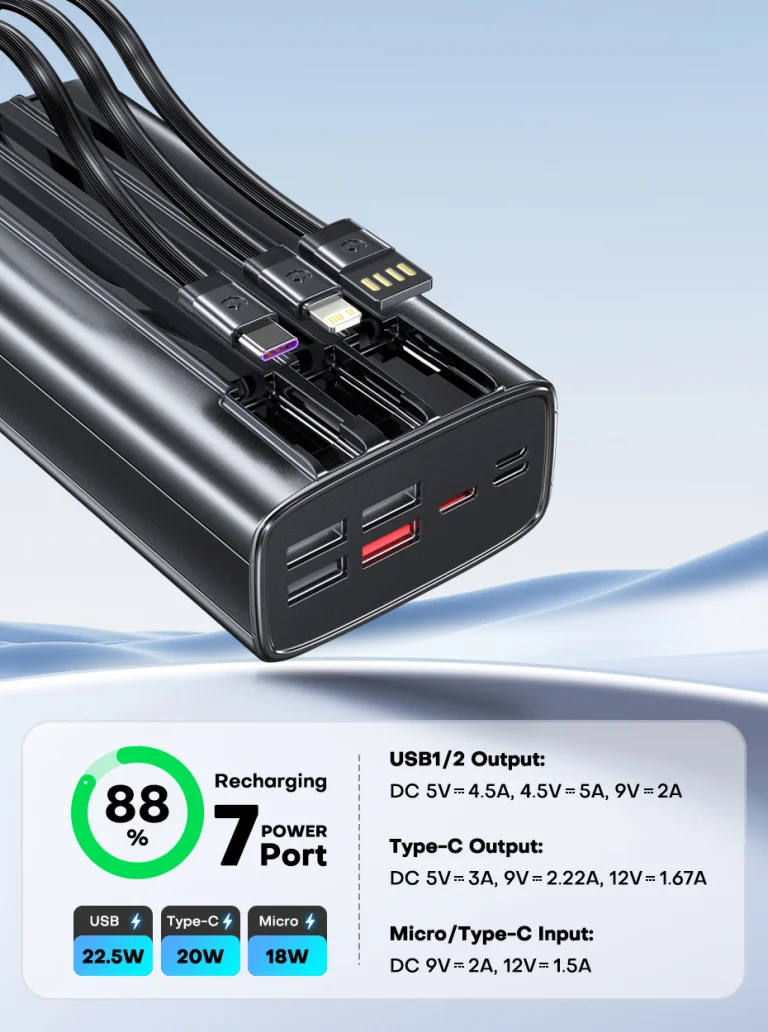 30 000 mAh színtiszta energia: QOOVI power bank 7