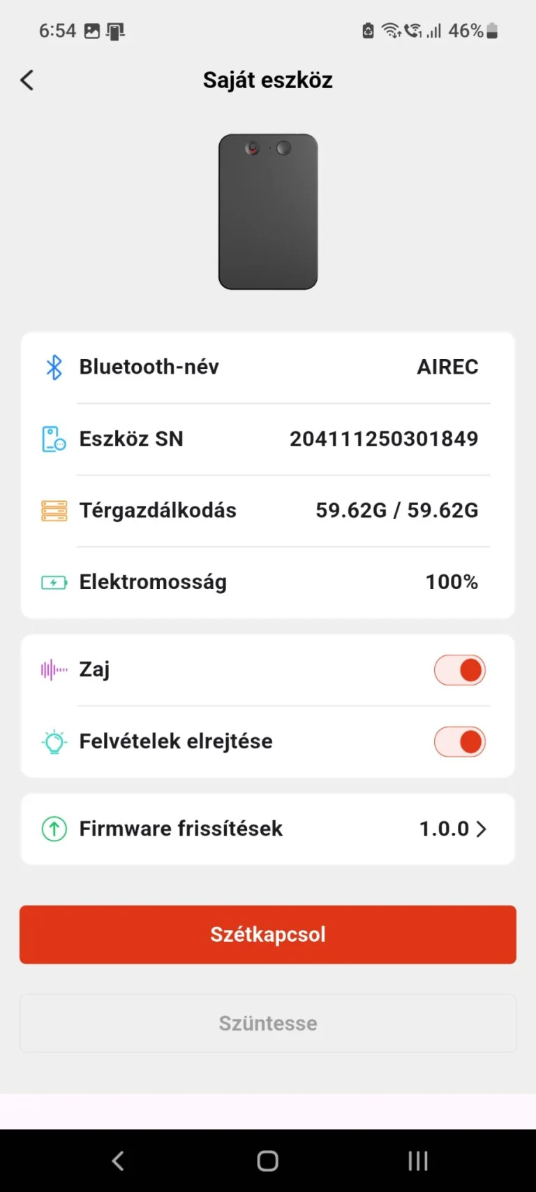 NOTE A3 AI hangrögzítő teszt 9