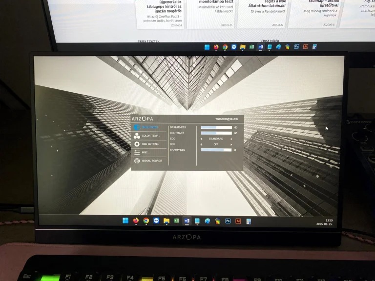 Arzopa Z1FC hordozható gamer monitor teszt 17