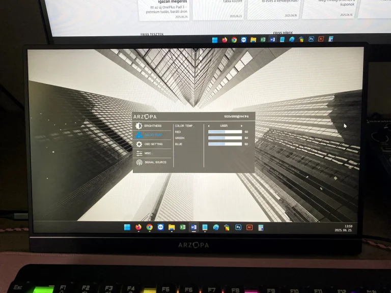 Arzopa Z1FC hordozható gamer monitor teszt 18