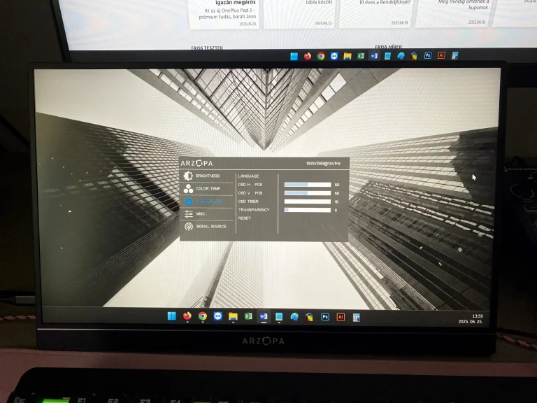 Arzopa Z1FC hordozható gamer monitor teszt 19