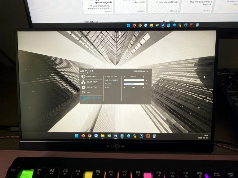 Arzopa Z1FC hordozható gamer monitor teszt 21