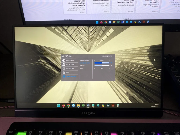 Arzopa Z1FC hordozható gamer monitor teszt 22