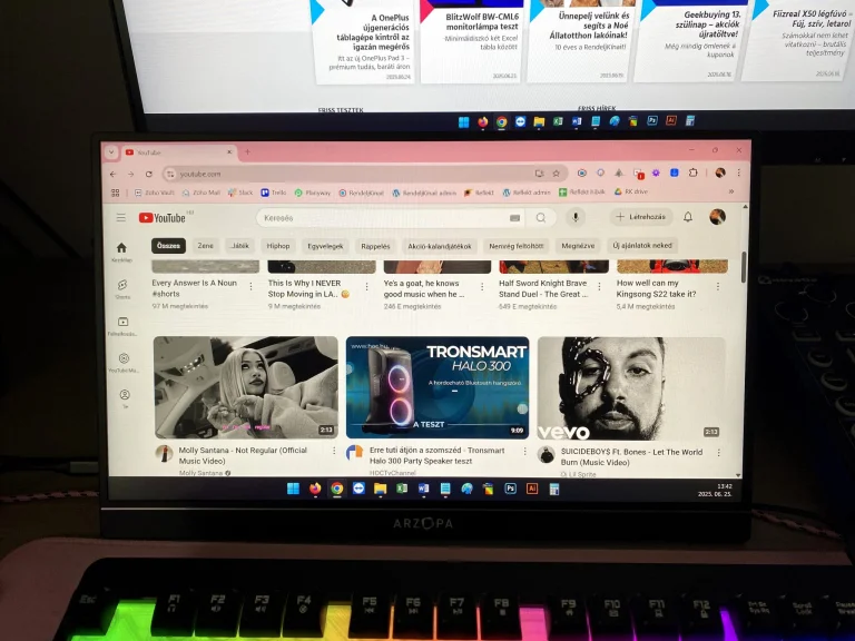 Arzopa Z1FC hordozható gamer monitor teszt 32