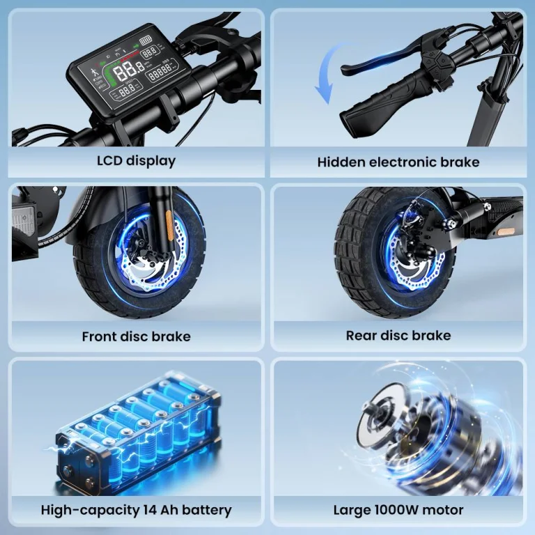 iScooter W9 roller: 1000W erő, ami a tereptől sem ijed meg 8