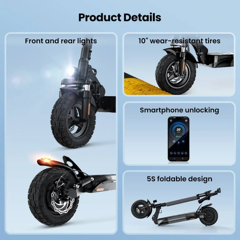 iScooter W9 roller: 1000W erő, ami a tereptől sem ijed meg 15