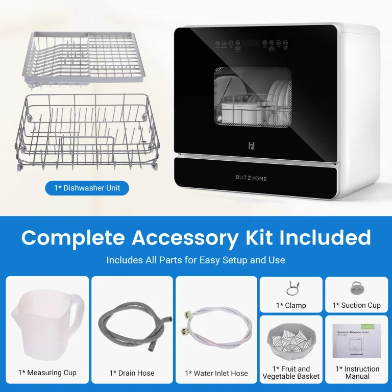 BlitzHome BH-4-CDW/BH-6-CDW hordozható mosogatógép teszt 40