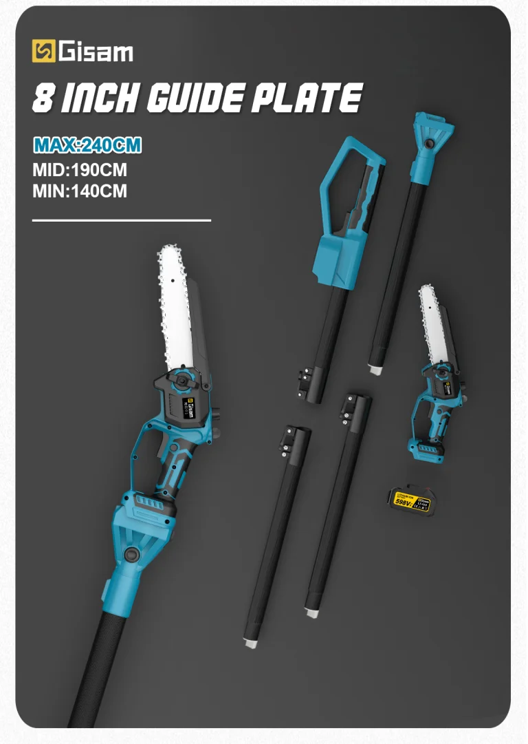 Gisam ágvágó-láncfűrész kombó a magazinos kertért 7
