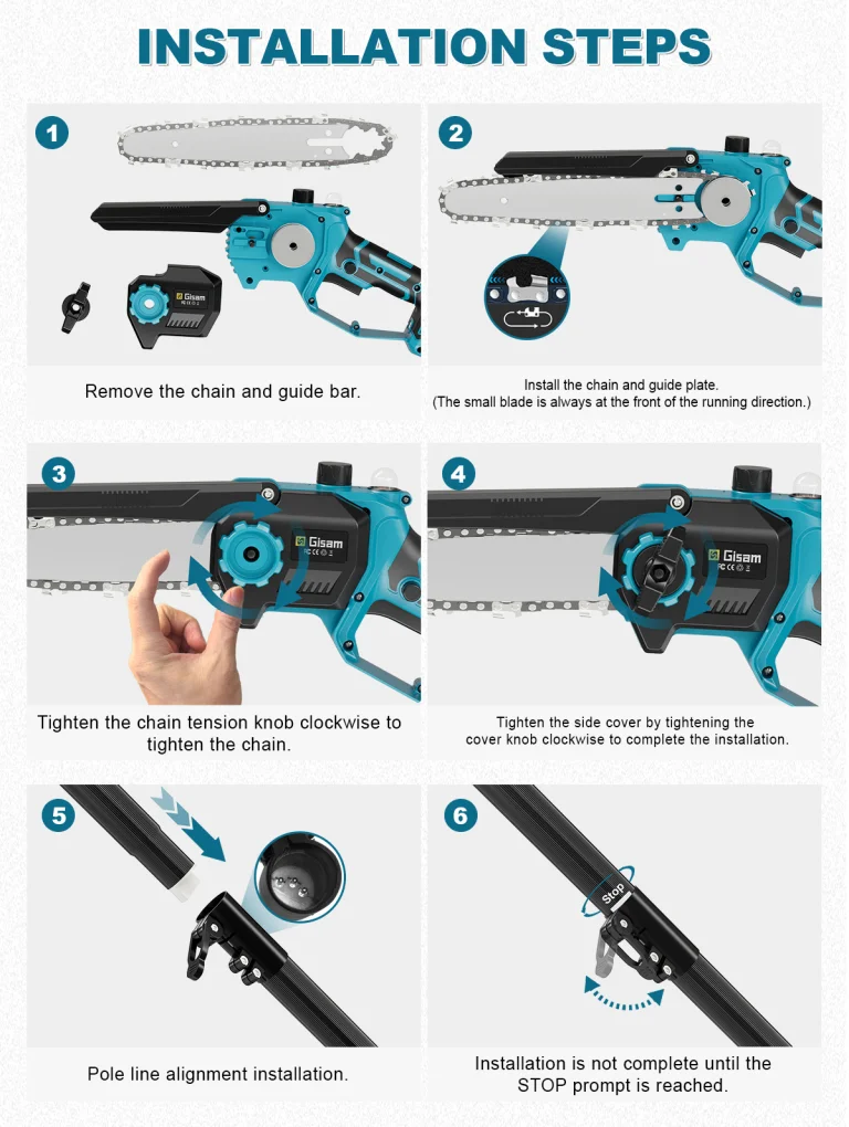 Gisam ágvágó-láncfűrész kombó a magazinos kertért 16