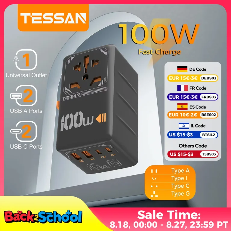 TESSAN utazó adapter – Egy töltő, ami mindenhol működik 3