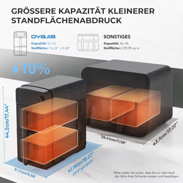 Dupla kosár, fele akkora hely: Oyajia air fryer 6