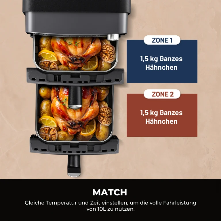 Dupla kosár, fele akkora hely: Oyajia air fryer 7