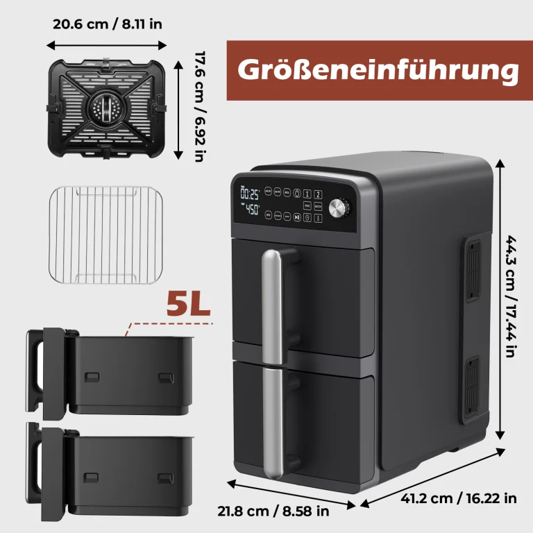 Dupla kosár, fele akkora hely: Oyajia air fryer 8