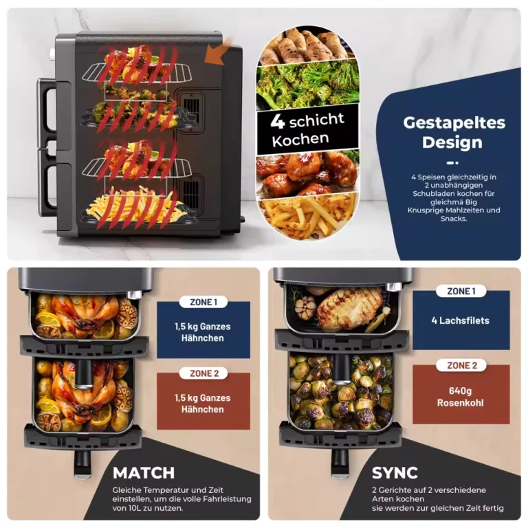 Dupla kosár, fele akkora hely: Oyajia air fryer 9