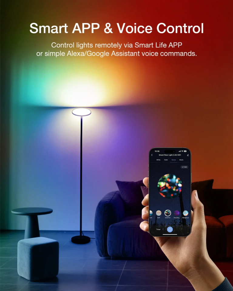 BlitzWill állólámpák: egyik háromfejű, a másik színorgia 8