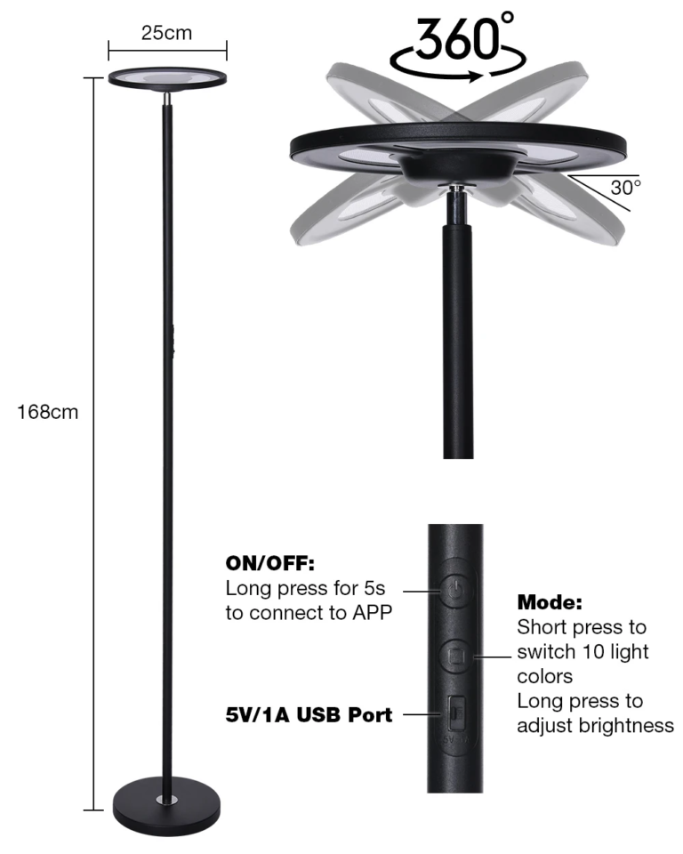 BlitzWill állólámpák: egyik háromfejű, a másik színorgia 12