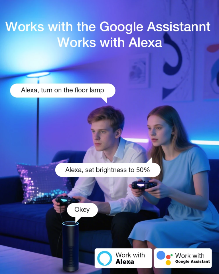 BlitzWill állólámpák: egyik háromfejű, a másik színorgia 9