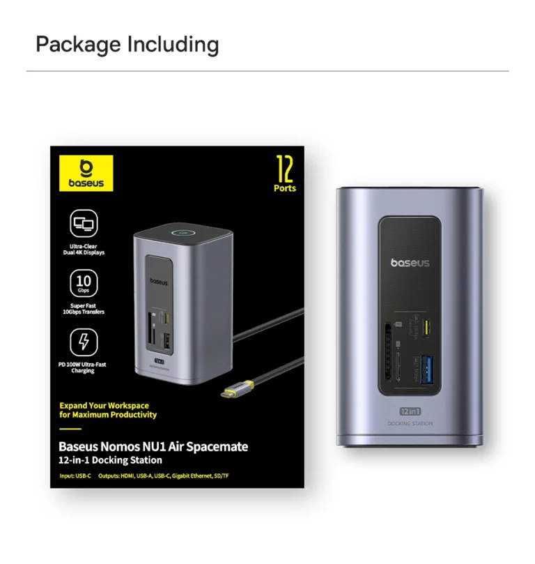 Baseus Spacemate 12 az 1-ben HUB: a fél irodát rákötheted 12