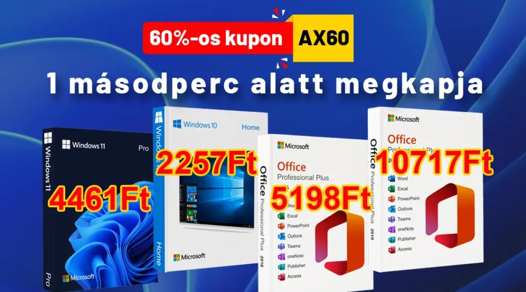 Árcsökkenés! Eredeti Windows kulcs 2 257 Ft-ért… 1