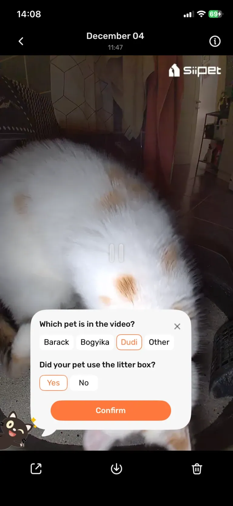 SiiPet LitterLens okos macskaalom-figyelő kamera teszt 30