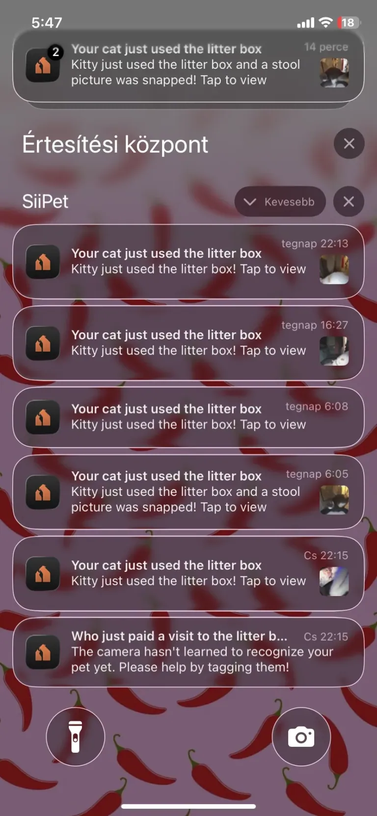 SiiPet LitterLens okos macskaalom-figyelő kamera teszt 33